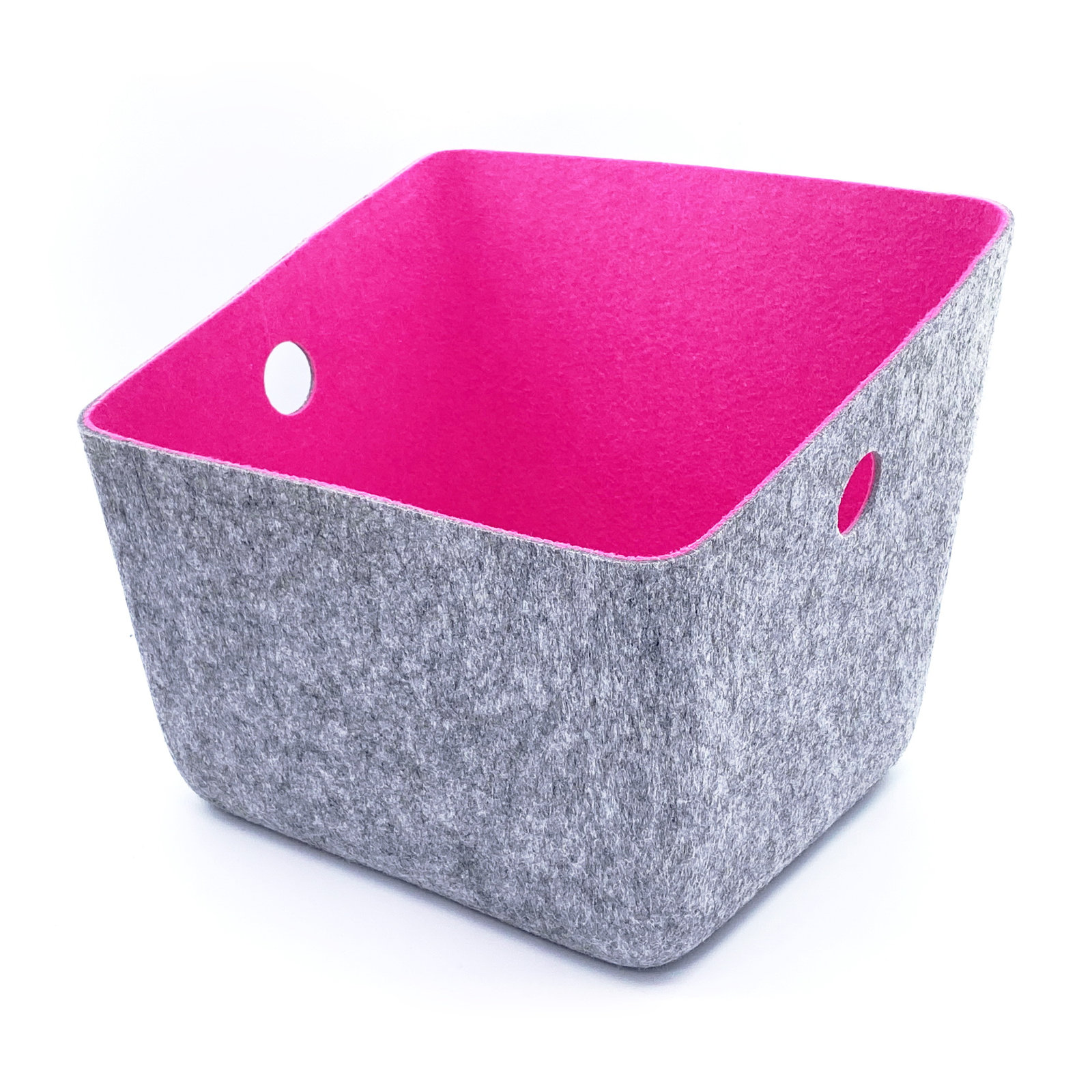 Modern Polyester Decorative Bin, Hot pink, 3