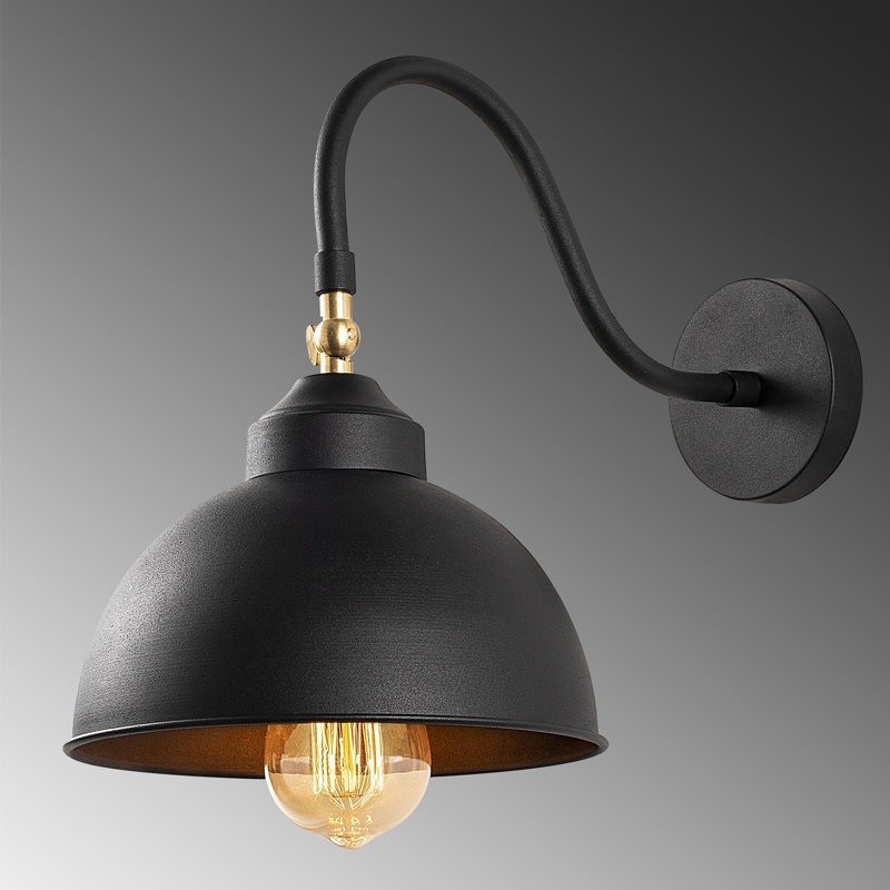 Luminaire de grange noire à 1 lumière à intensité variable Corringham