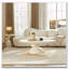 Table basse ovale en fibre de verre 47,27 "avec base sculpturale-1249984456