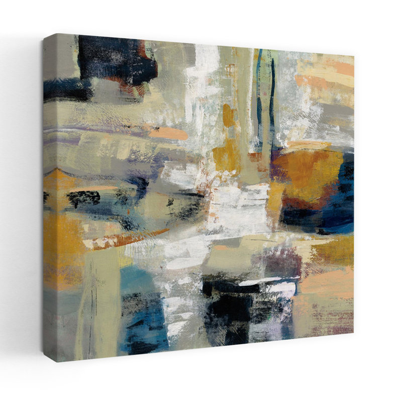 Pleine lune contemporaine I avec art abstrait beige, H 24 po x l 24 po