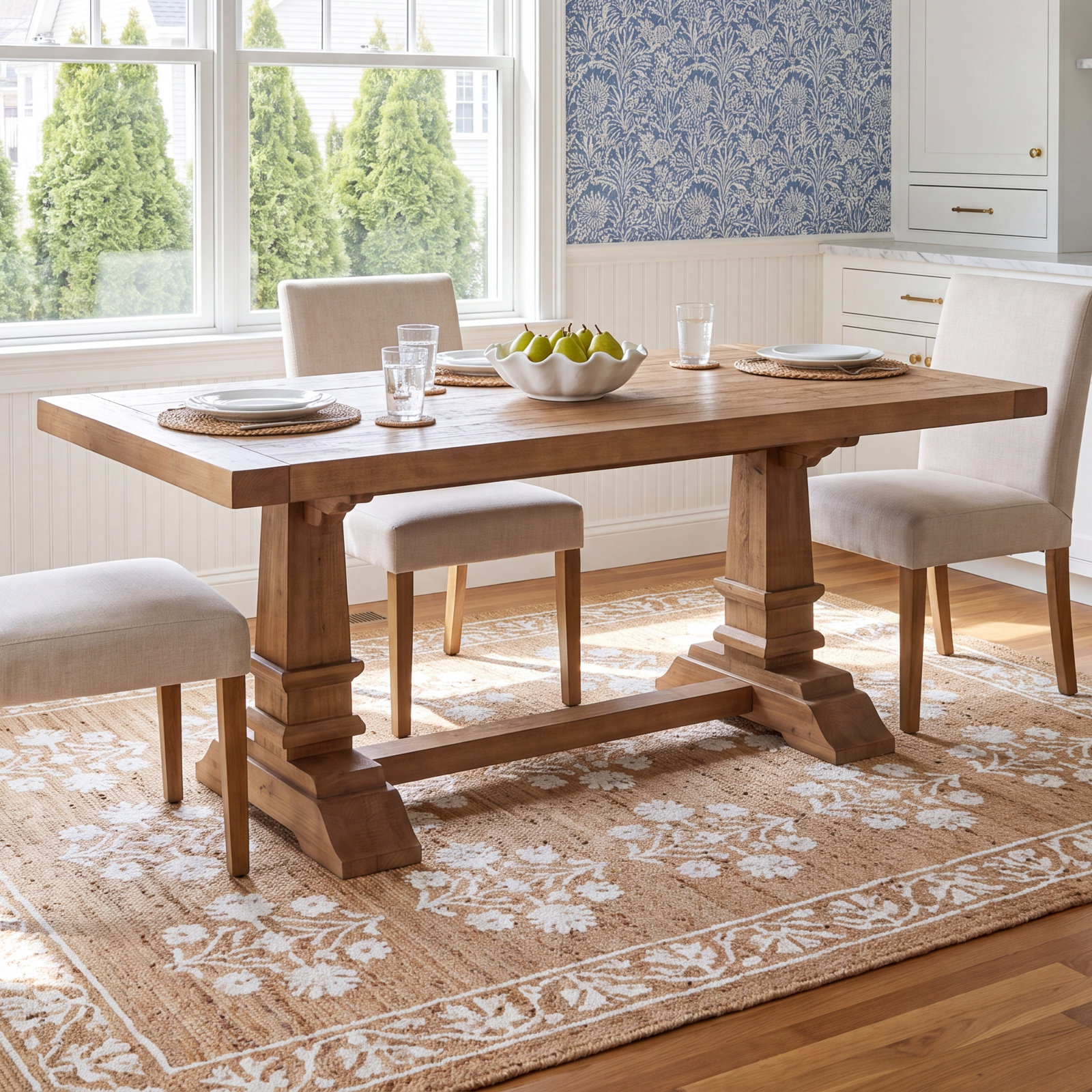 Vienna 84" Extendable Pine Dining Table