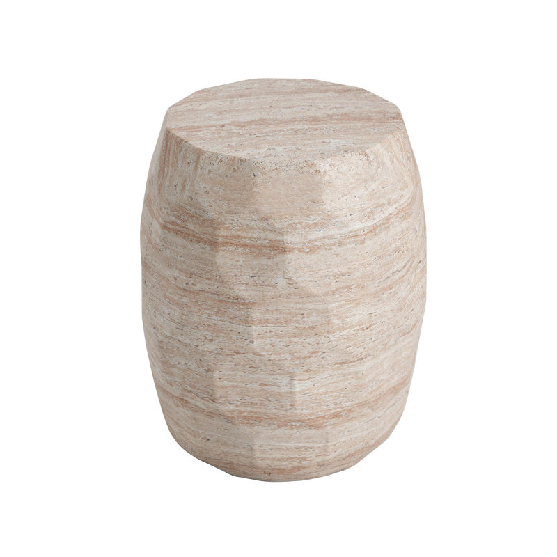 Travertine-Patterned Honeycomb-Shaped Lightweight Concrete Side Table