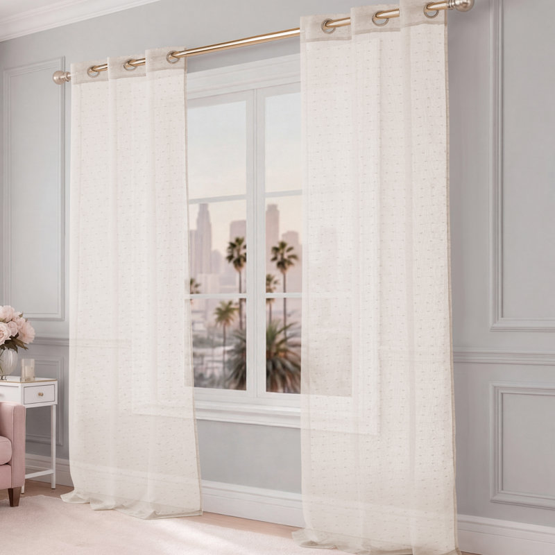 Juicy Couture Aurora Sheer Window Curtains, Taupe, 2-Panel Sets