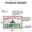 Bienvenue sur notre camping (paquet de 2) en aluminium 7 po x 10 po