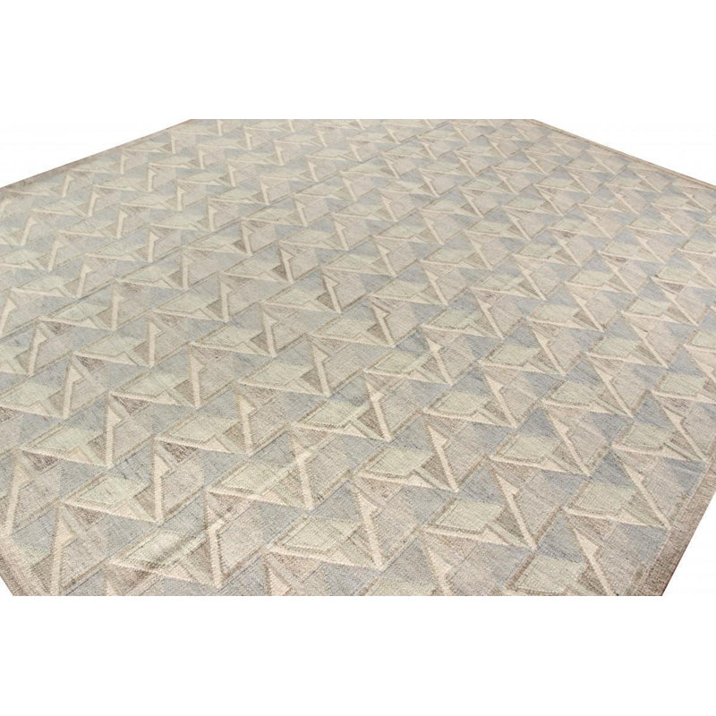 Scandinavian Wool Geometric Area Rug, Rectangle 10' x 14'