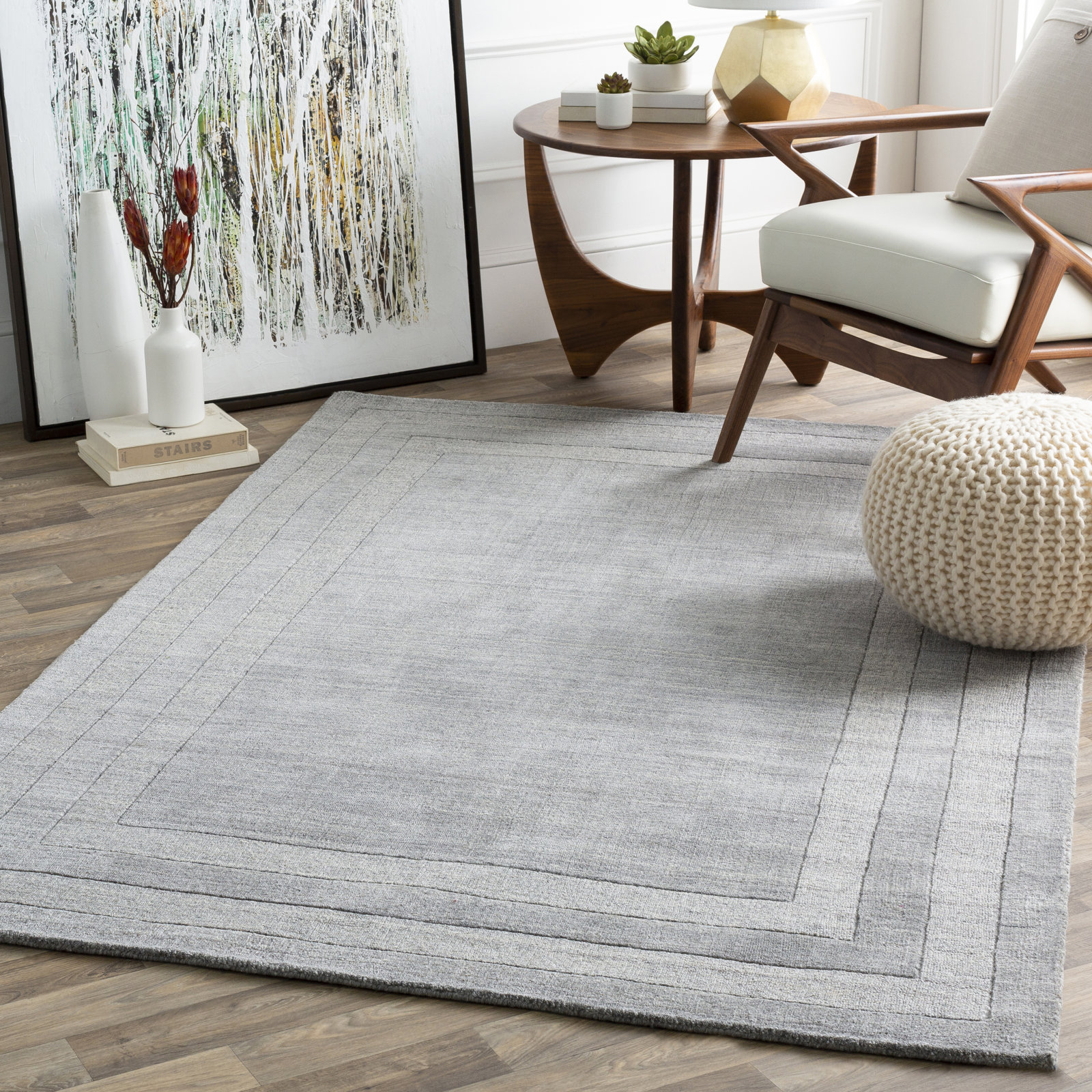 Pierson Medium Gray Hand-Tufted Rug, Rectangle 8' x 11'