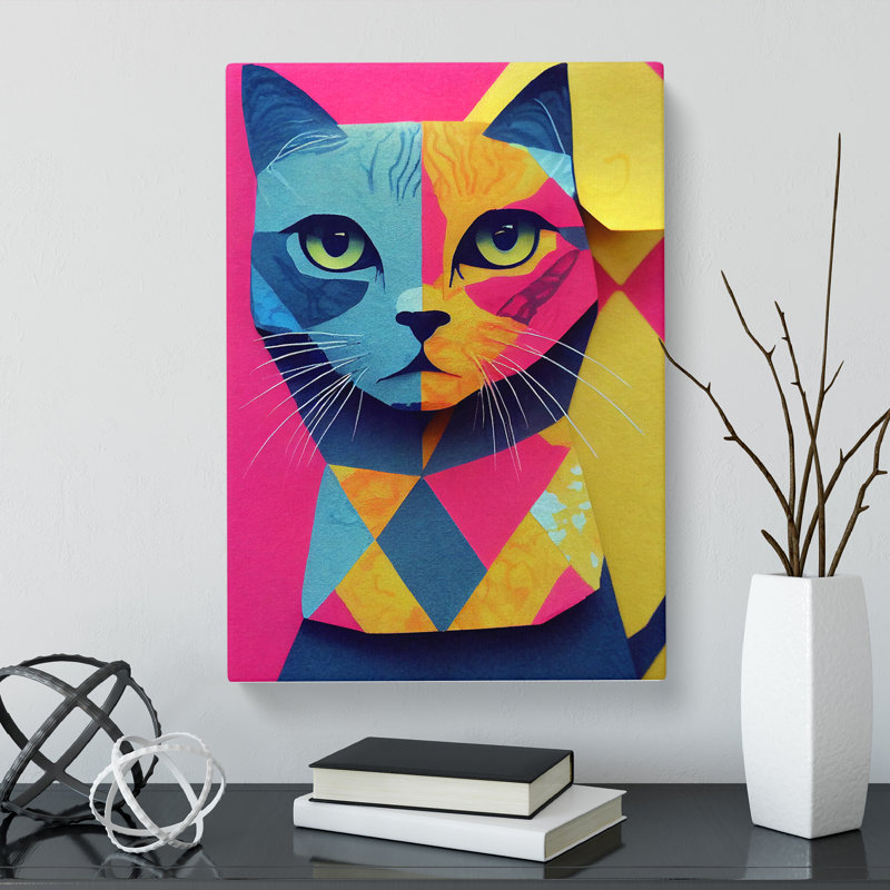 Cat Scrapbooking - Wrapped Canvas, 60cm H x 40cm W x 3cm D