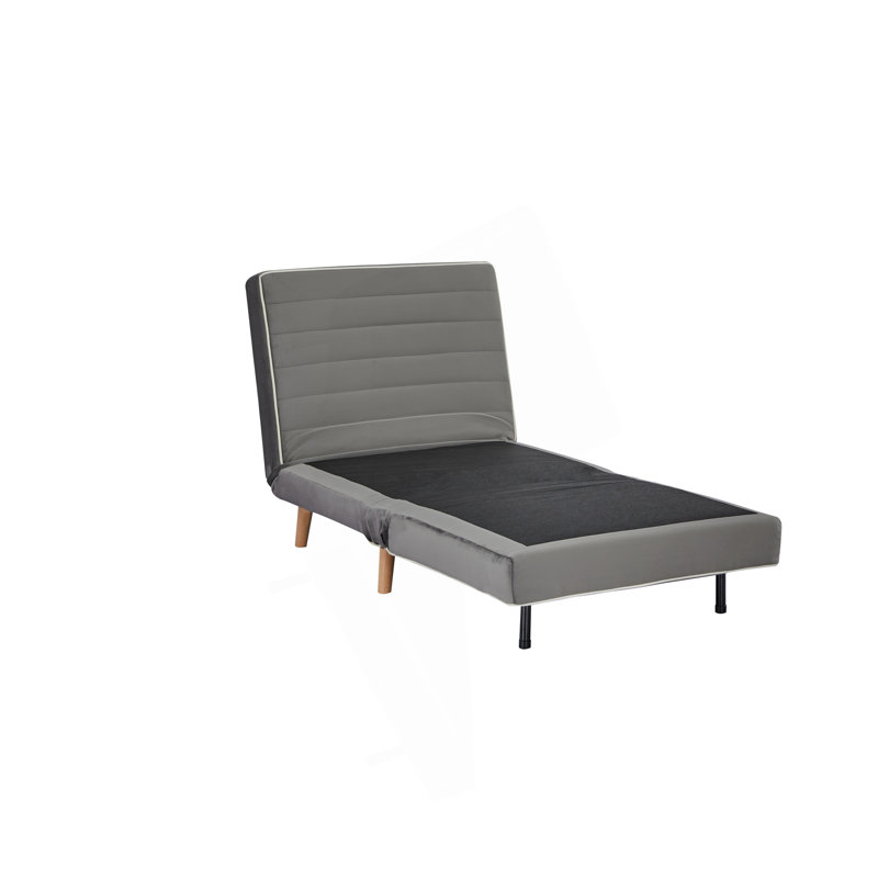 Luxueux canapé-lit en velours avec dossier réglable et conception compacte pour les petits espaces et la vie moderne, Gris