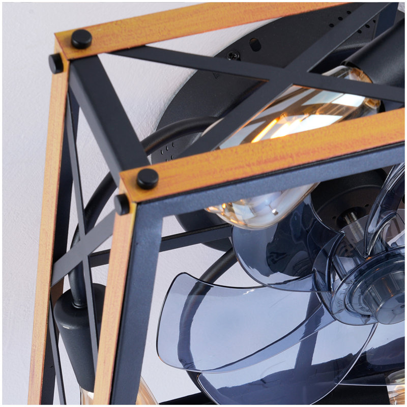 Ventilateur de plafond encastré 22,6 po, moteur réversible, télécommande CC, 7 pales PCS PC, ventilateur de plafond 6 vitesses, minuterie, pour la cuisine de la chambre à coucher - ampoules non incluses