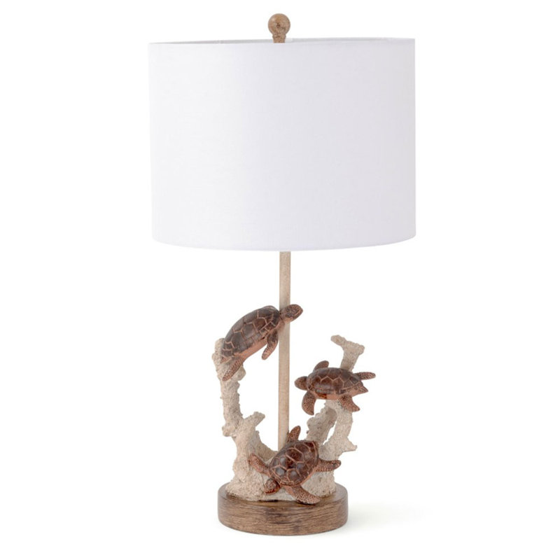 Set Of 2 Brown Turtle Reef Table Lamps