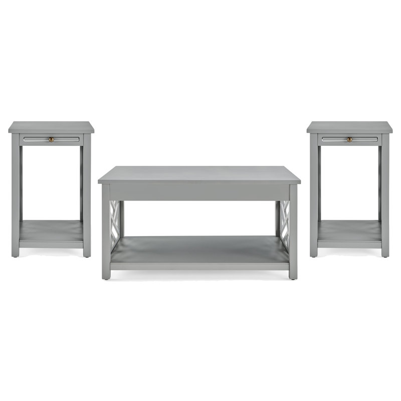 3 - Piece Living Room Table Set, Grey