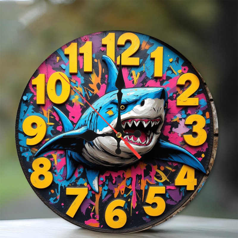 Shark Wall Clock Art