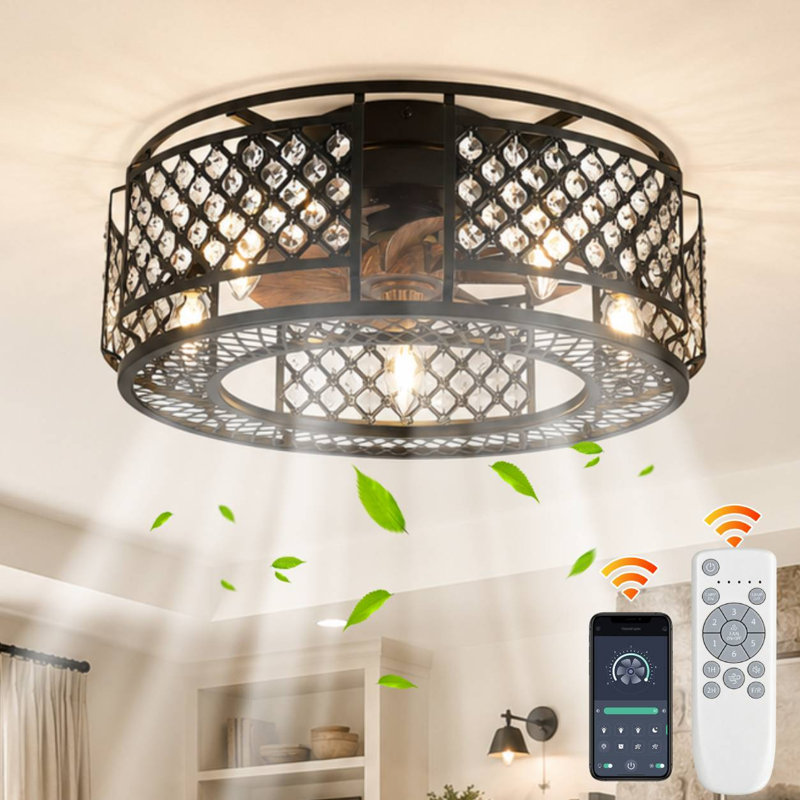 Ventilateur de plafond réversible en cage 20 po avec ensemble d'éclairage et télécommande Farmhouse