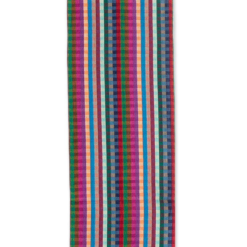 Novica Handmade Checkered Vibrancy Cotton Table Runner