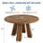 Round Dining Table for 4, Farmhouse Kitchen Table with Sturdy Pedestal for Dining Room, Kitchen, or Living Room-1390631893