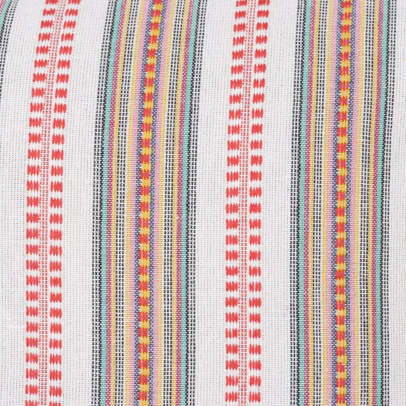  Housse de coussin carré rayée rouge / beige / bleu