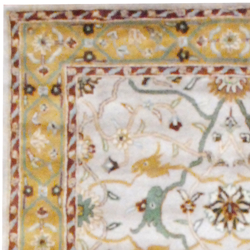 Tapis beige / doré en laine touffeté à la main, Rectangle 2 pi x 3 pi