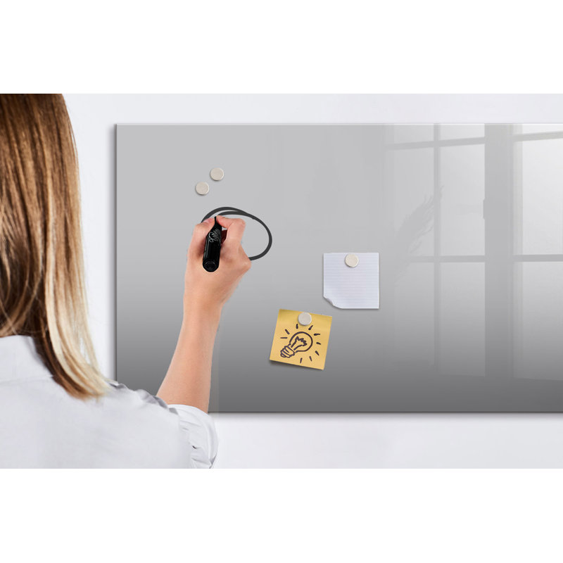 Magnetic Glass Dry Erase Board, Light Grey