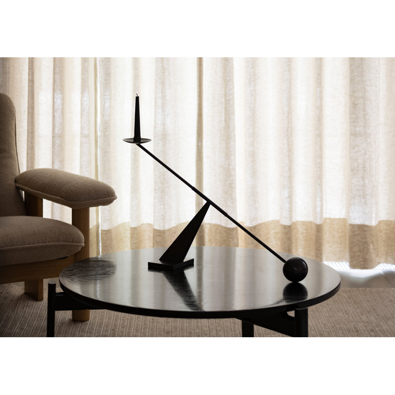 Interconnect Candlestick, Black, 16.3" H x 27.6" W x 5.1" D