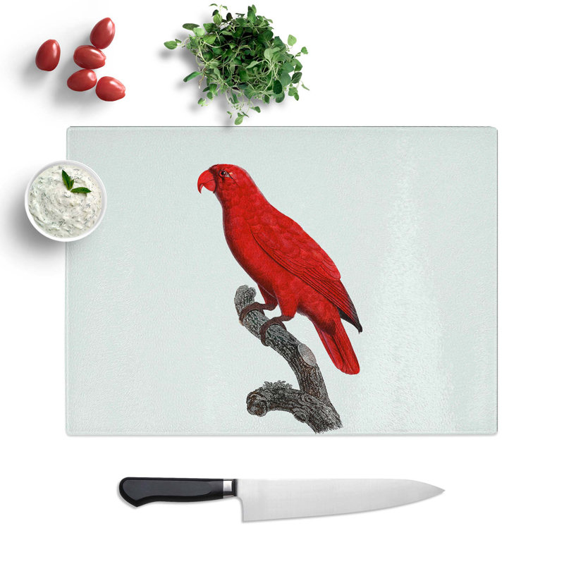 Tempered Glass Lory Chopping Board, 28.5 cm W x 20 cm L