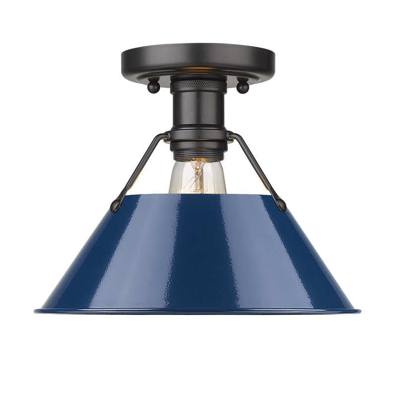 Weatherford Flush Mount, Navy Blue, Matte Black