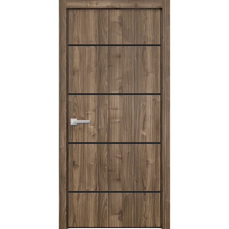 Porte intérieure moderne en bois avec quincaillerie | Planum 0015 | Garnitures à panneau simple | Portes de salle de bain robustes
