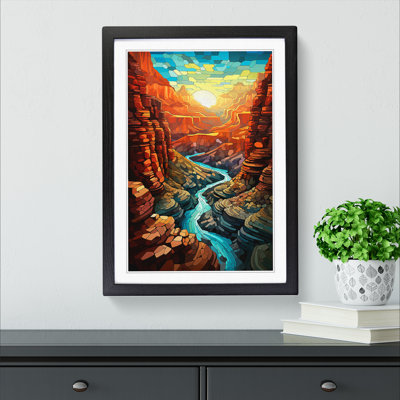 Grand Canyon Futurism - Single Picture Frame Print on Wood