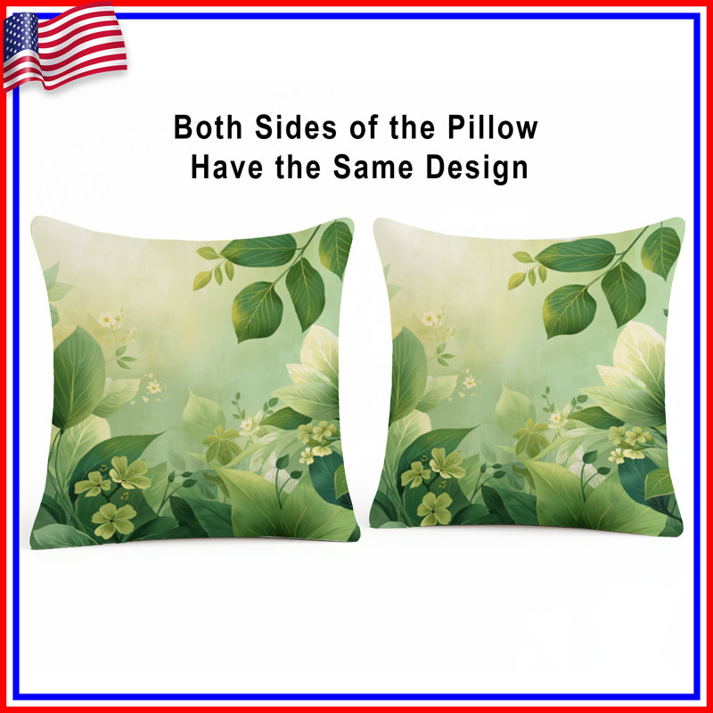 Coussins décoratifs Green Leafy Plants, 26 x 26 pouces