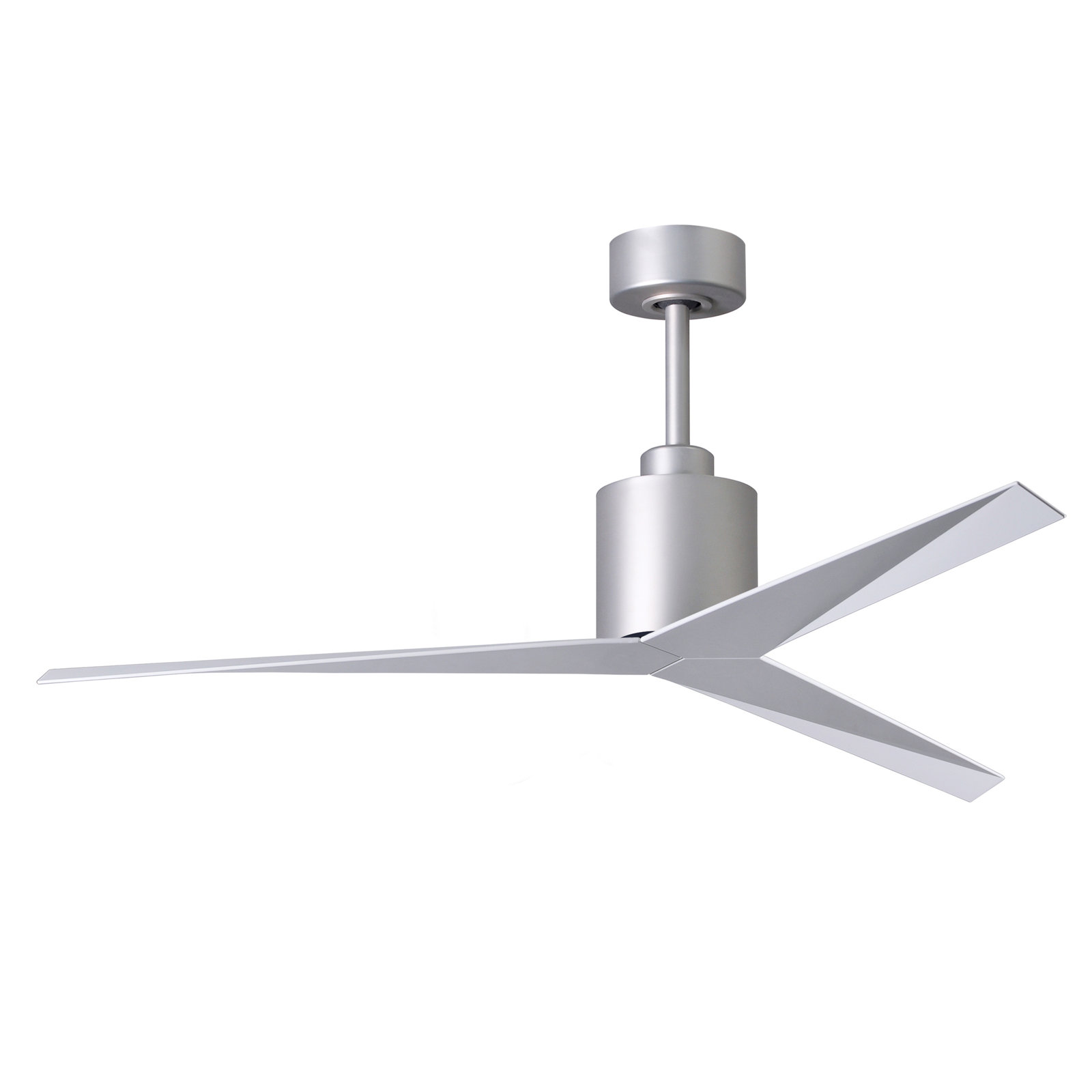 56'' 3 Blade Ceiling Fan, Brushed Nickel, Gloss White