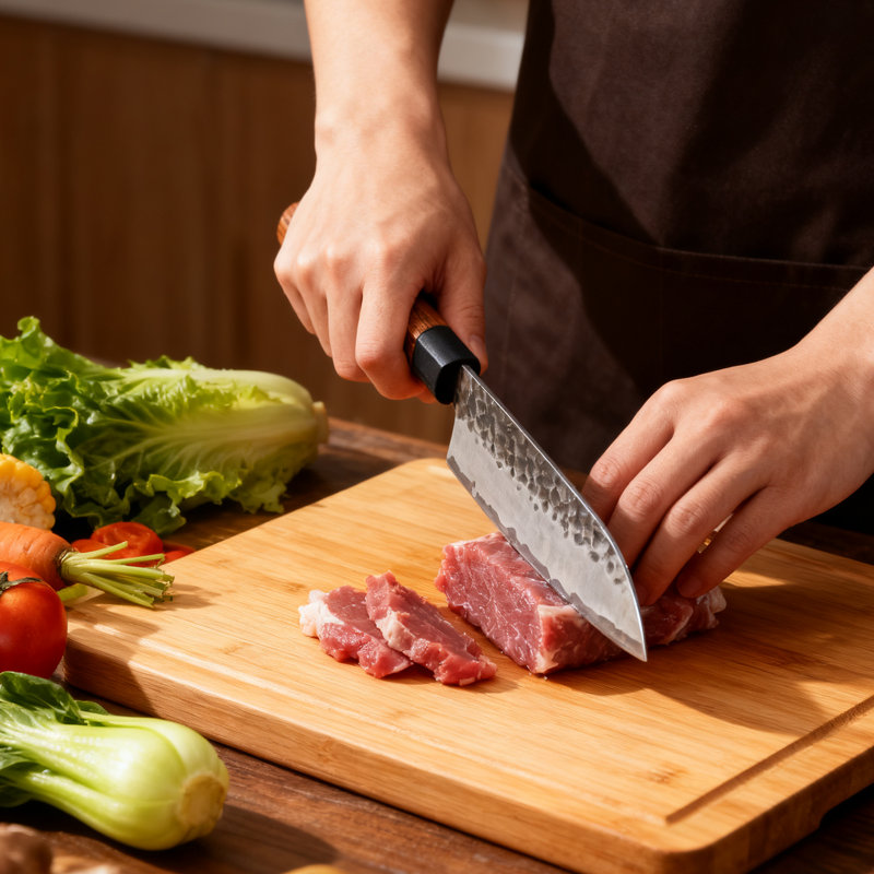 MITSUMOTO SAKARI Couteau de chef professionnel de 7 pouces Santoku, couteaux de cuisine japonais professionnel