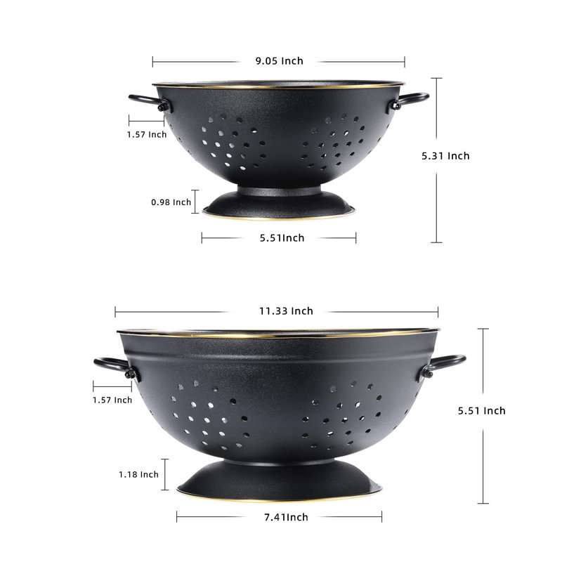 Ensemble de 2 passoires en métal, Matte Black