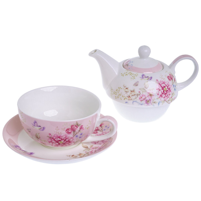 Lily Manor Alisson 0.5ml Stovetop Safe Floral Teapot, Pink