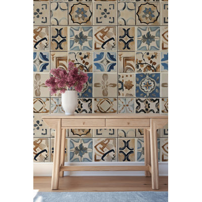 Geometric Wallpaper Vintage Mediterranean Decorative Mural