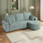 Canapé d'angle en L trois places avec pouf de rangement, port USB et porte-gobelets-1254761566