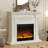 White Solid Wood Freestanding Fireplace