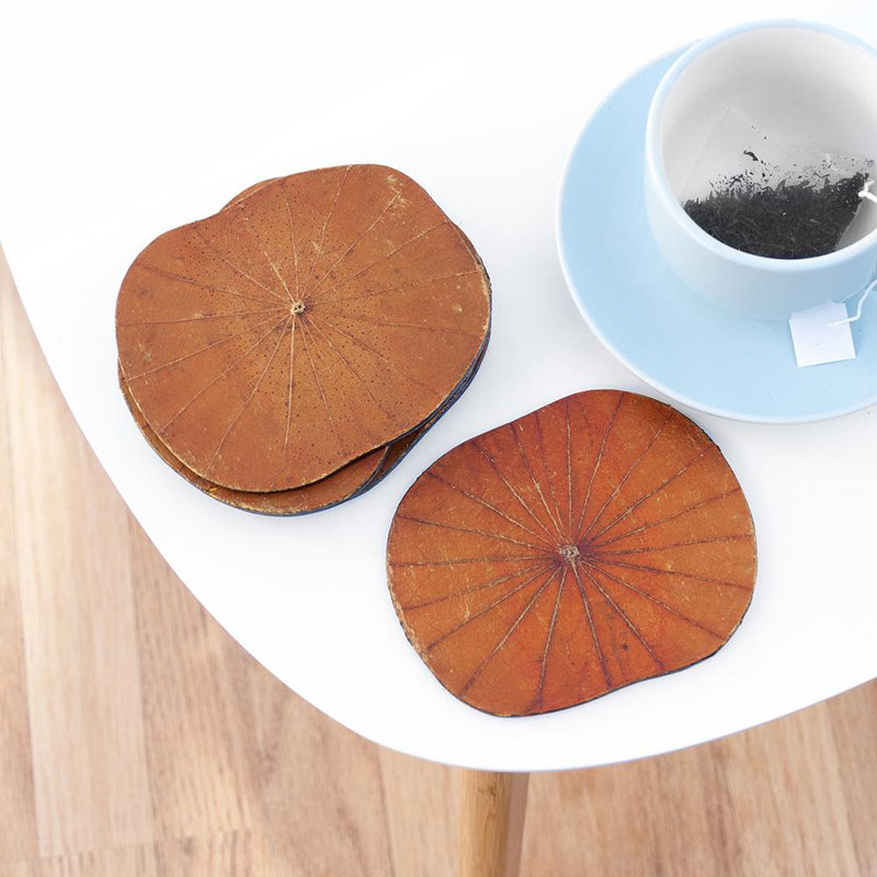 Wood 1 Piece Coaster, Orange