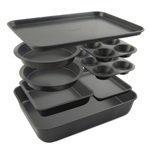 Elbee Home 8 Piece Non-Stick Carbon Steel Bakeware Set (Set of 8)