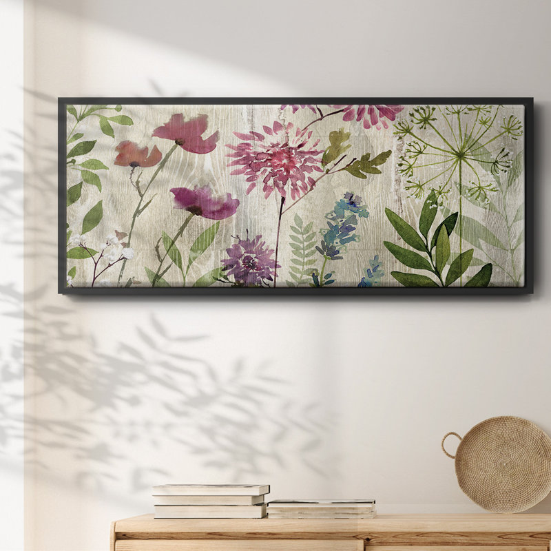 Meadow Flowers II- Framed Canvas, 24" H x 60" W