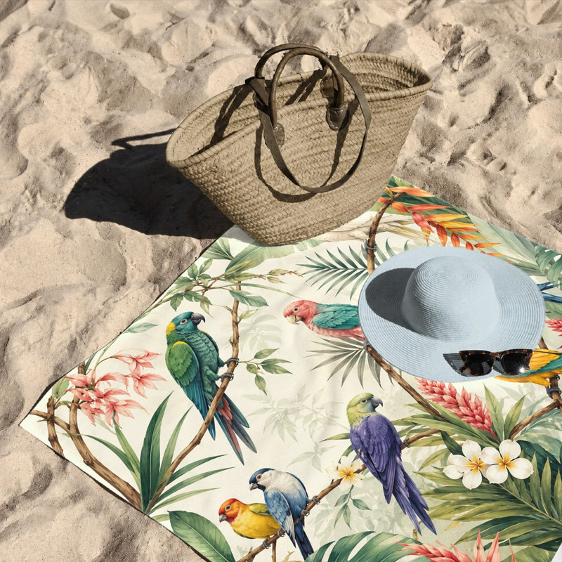 1 serviette de plage perroquet tropical 1PCS