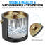3.2L Insulated Ice Bucket With Silicone Lid, Scoop, Strainer, Double Wall Stainless Steel Ice Bucket