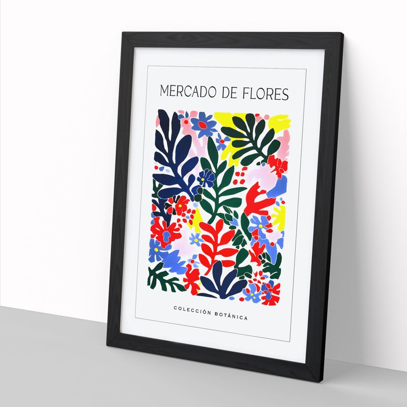 Botanical Flower Market Exhibition No.10 1 Piece Single Picture Frame Wall Art, 34cm H x 25cm W x 2cm D