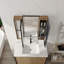 Armoire de salle de bain avec miroir 39,4 po avec combinaison de rangement, armoire à pharmacie murale avec porte à fermeture en douceur, tablettes réglables en verre, contreplaqué