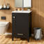 Meuble-lavabo moderne de 20 pouces avec lavabo en céramique et tiroir et porte à fermeture en douceur-318792343