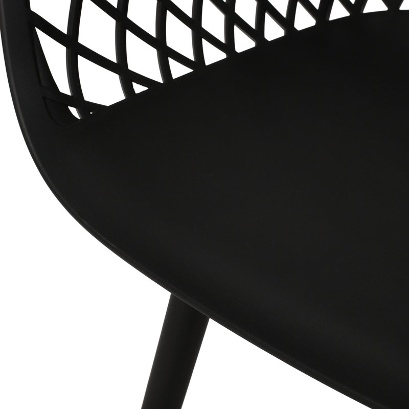 Poppy Chair For Outdoor Relaxation - Black Polypropylene, With Frame And Diamond Mesh Pattern Dining Chairs Polypropylene Feature Modern Design
