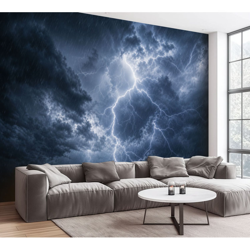 Papier peint adhésif autocollant amovible pluie orage ciel dramatique ciel papier contact mural pour le salon Chambre à coucher H 100 po x l 144 po