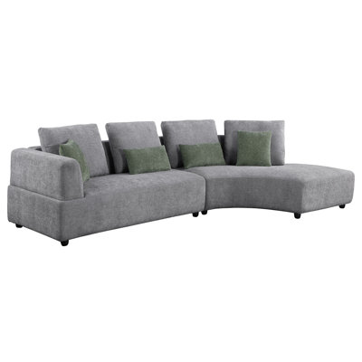 Canapé modulaire rembourré gris à 4 coussins