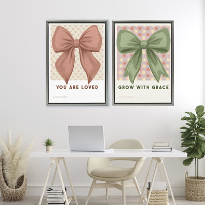 Ensemble de cadres flottants 2 pièces Inspiring messages Bows, design par Courtney Haley