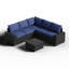 Ensemble de meubles de patio 6 pièces, avec coussins et table basse en verre, ensemble de canapé modulaire en osier de rotin Pe-571211265