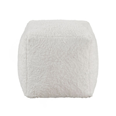 Ari 16" Modern & Contemporary Luxurious Faux Fur Pouf with Modern Square Silhouette, Secure Non-Slip Bottom Base by Latitude Run