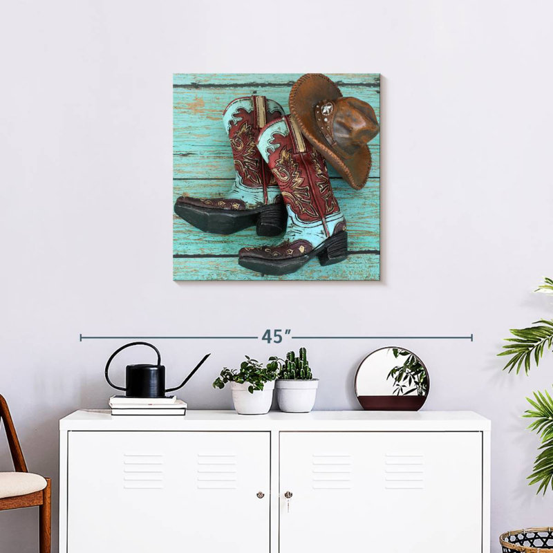 Cowboy Hat And Boots, 24" H x 24" W